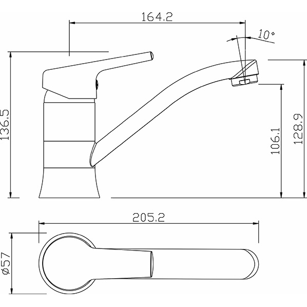 40-02 PARIS  Смеситель для умывальника  ARGO kran 4002paris - Вид №1