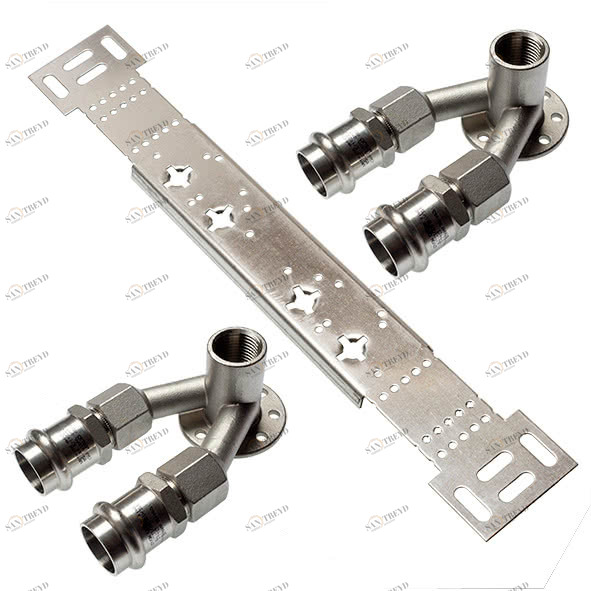 69981G151215 SANHA 9981G монтажный набор, двойная водорозетка ВР 15x1/2x15 мм 