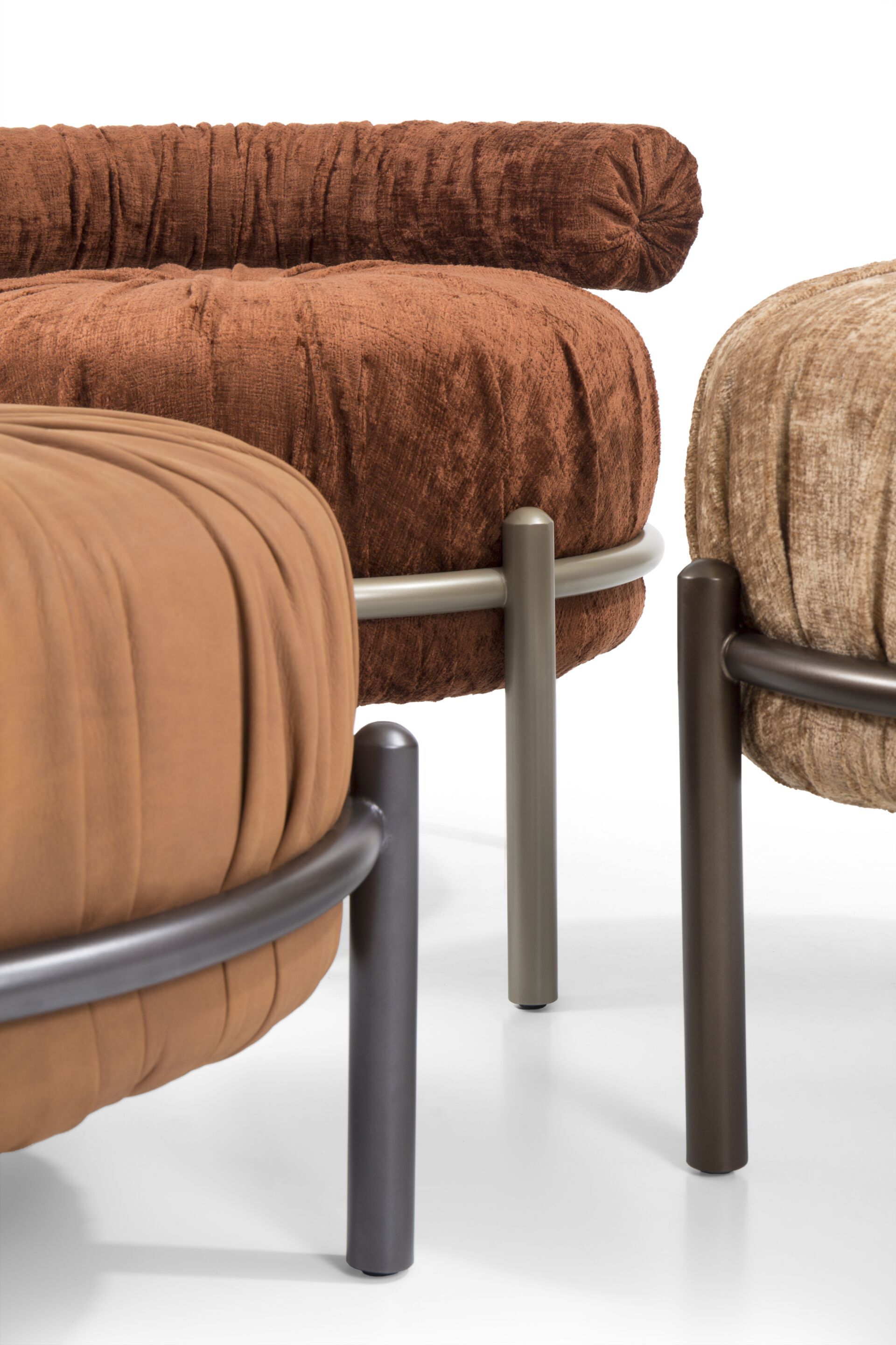 Круглый пуф из ткани Borzalino Bonbon ARCH-00120897 - Вид №6