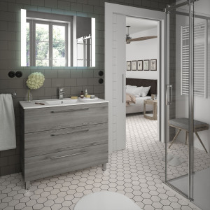 26598 SALGAR Мебель для умывальника FUSSION CHROME 1000 3 ящика BAY PINE 997 x 868 x 450 мм Лавровая сосна