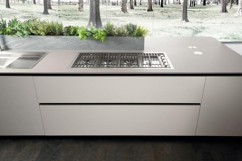 Floritelli Cucine Fenix-ntm® лакированная оборудованная кухня с островом Andromeda sun-id-1508038 - Вид №4