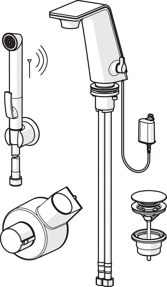 Oras 8712F Смеситель для умывальника, 6 V 8712F ALESSI Sense Хром/Белый  - Вид №3