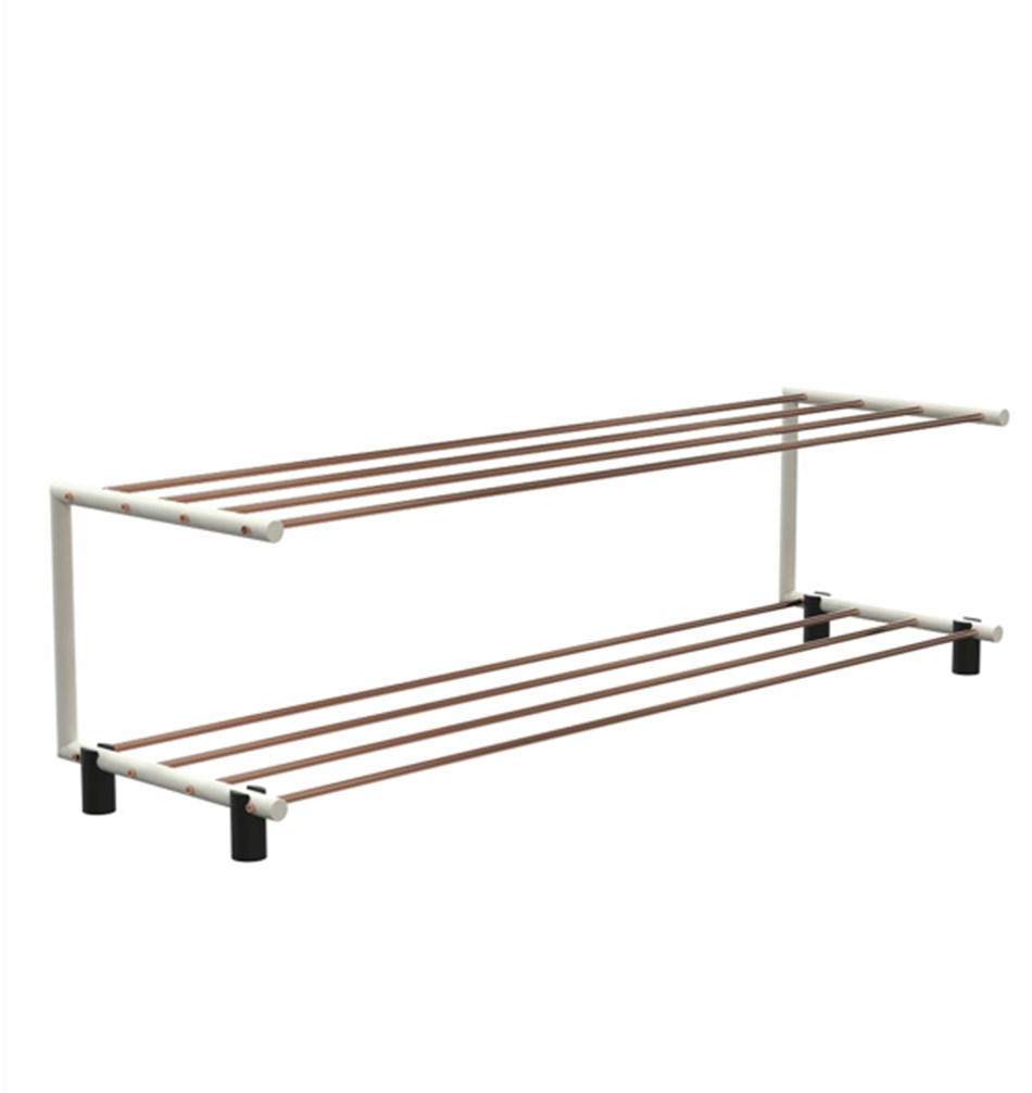 FROST Полка для обуви 2, 100cm » медь / белый Нержавеющая сталь Белый / медь N1929-1-CW  - Вид №1