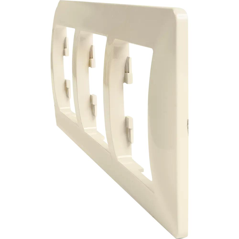 Рамка Schneider Electric Glossa для розеток и выключателей на 3 поста в бежевом цвете 86710227 STLM-0070831 - Вид №2