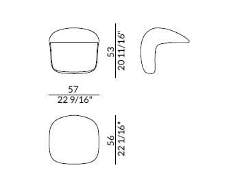 Изогнутый диван из ткани Paolo Castelli вечером ARCH-00035940 - Вид №4