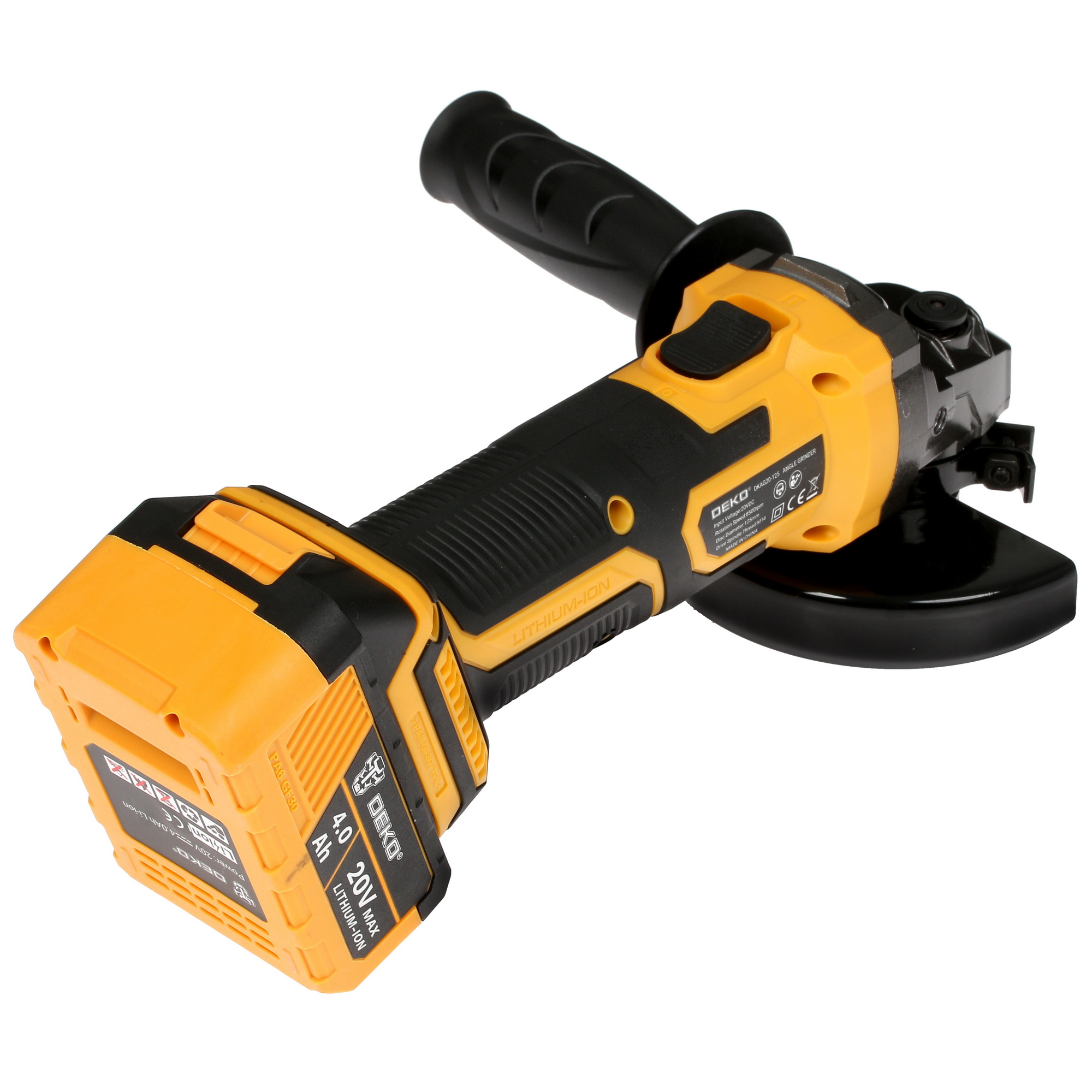 Углошлифовальная машина (УШМ) DEKO DKAG20-125 MAX 20V 5059950 STDN-0066988 - Вид №2