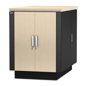 AR4018SP Звукоизолированный серверный шкаф NetShelter CX 18U, беленый дуб / серый, противоударная упаковка Schneider Electric