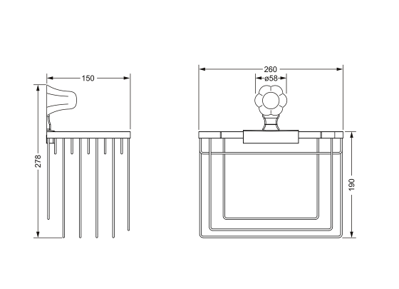 Держатель для гостевых полотенец JOERGER Ramses 611.00.104.000 - Вид №1
