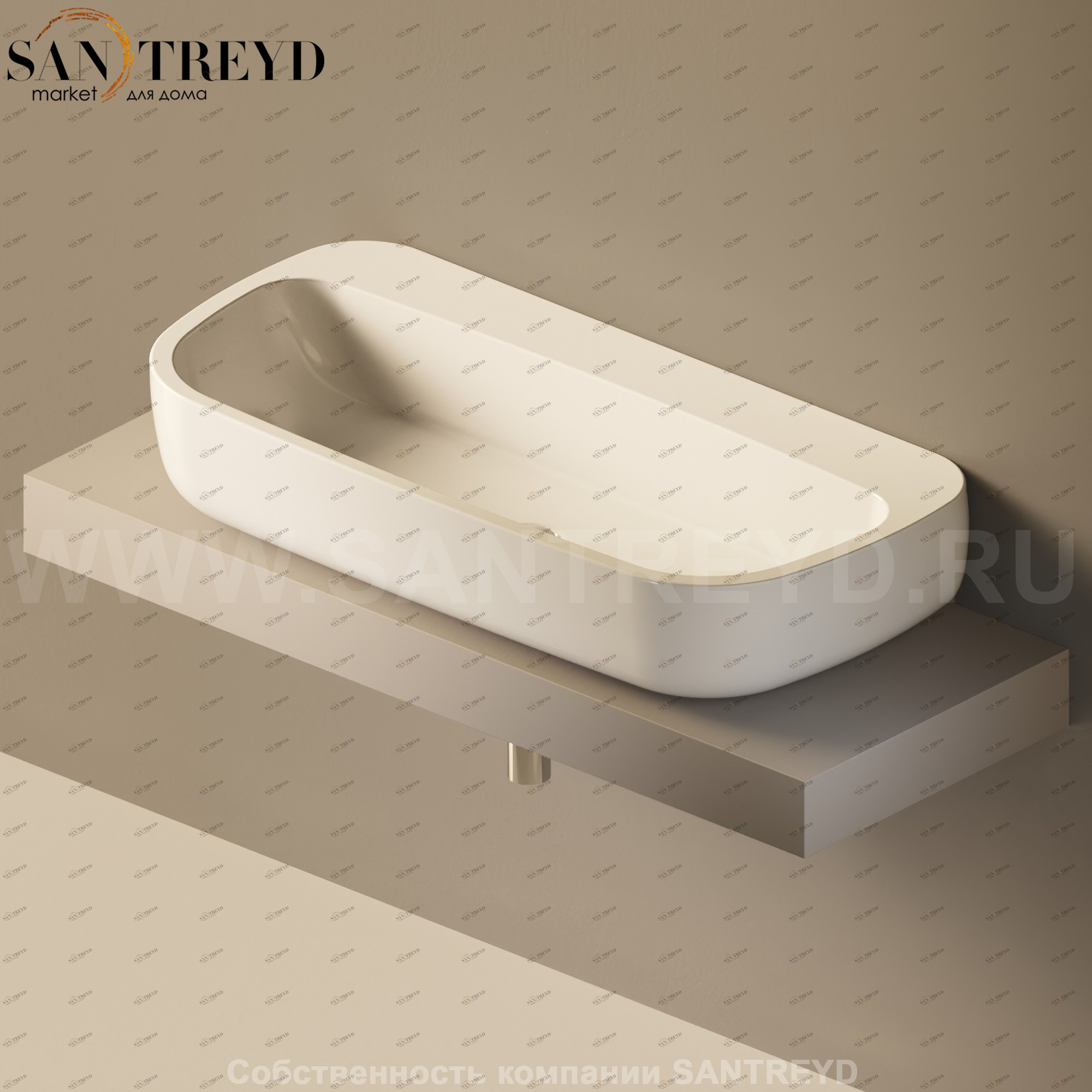 Flaminia FORTY6 Столешница от 120 до 250 см серая F6MN100.1019 Ceramica Flaminia F6MN1001019