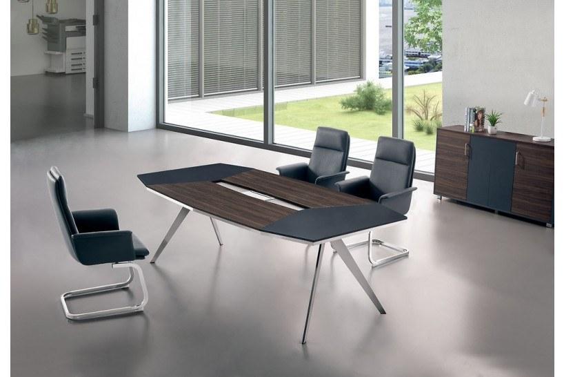 Arrediorg.it® Прямоугольный деревянный стол для совещаний с системой прокладки кабелей Platinum sun-id-1439223 - Вид №3