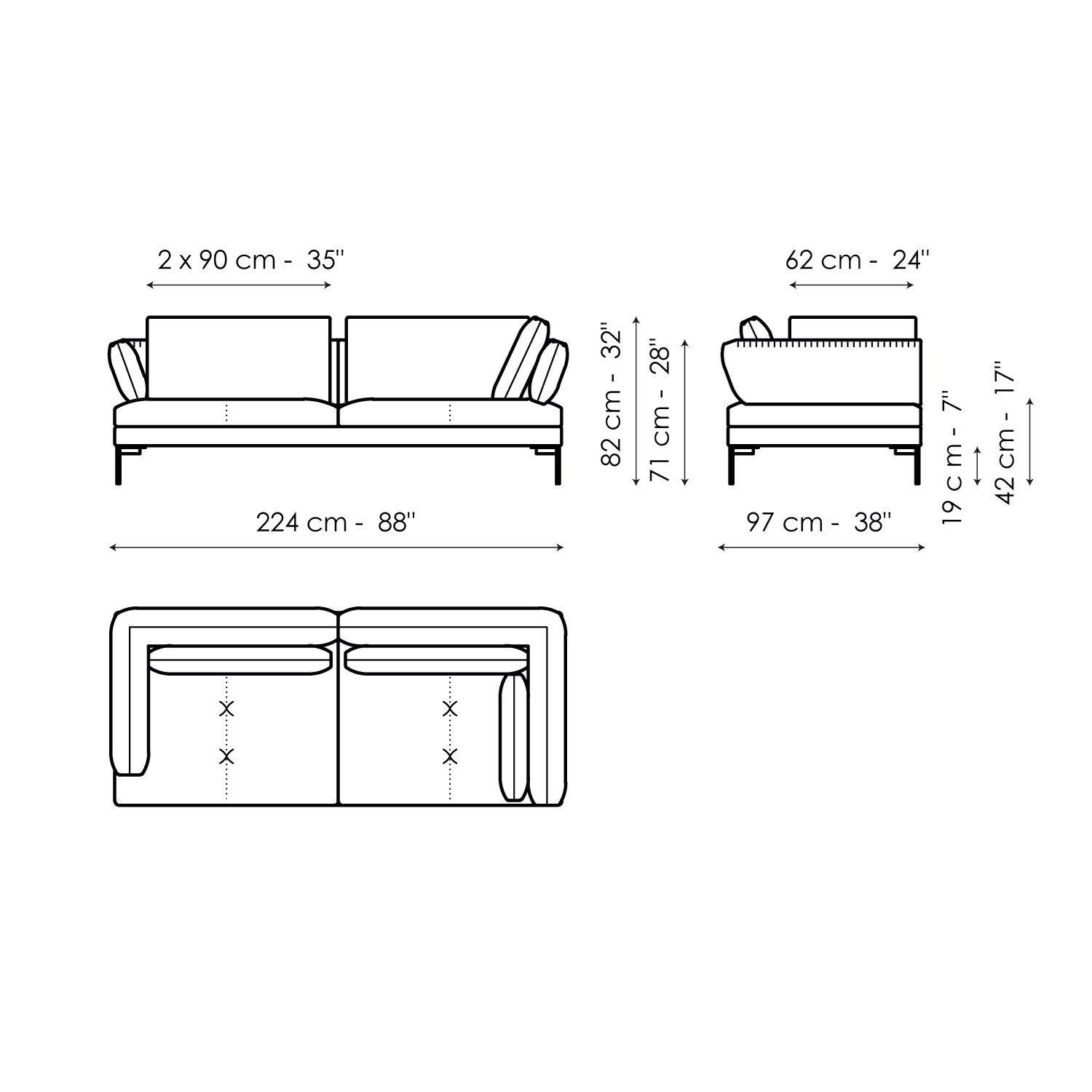 Ткань диван BONALDO ALIANTE ARCH-00100553 - Вид №15