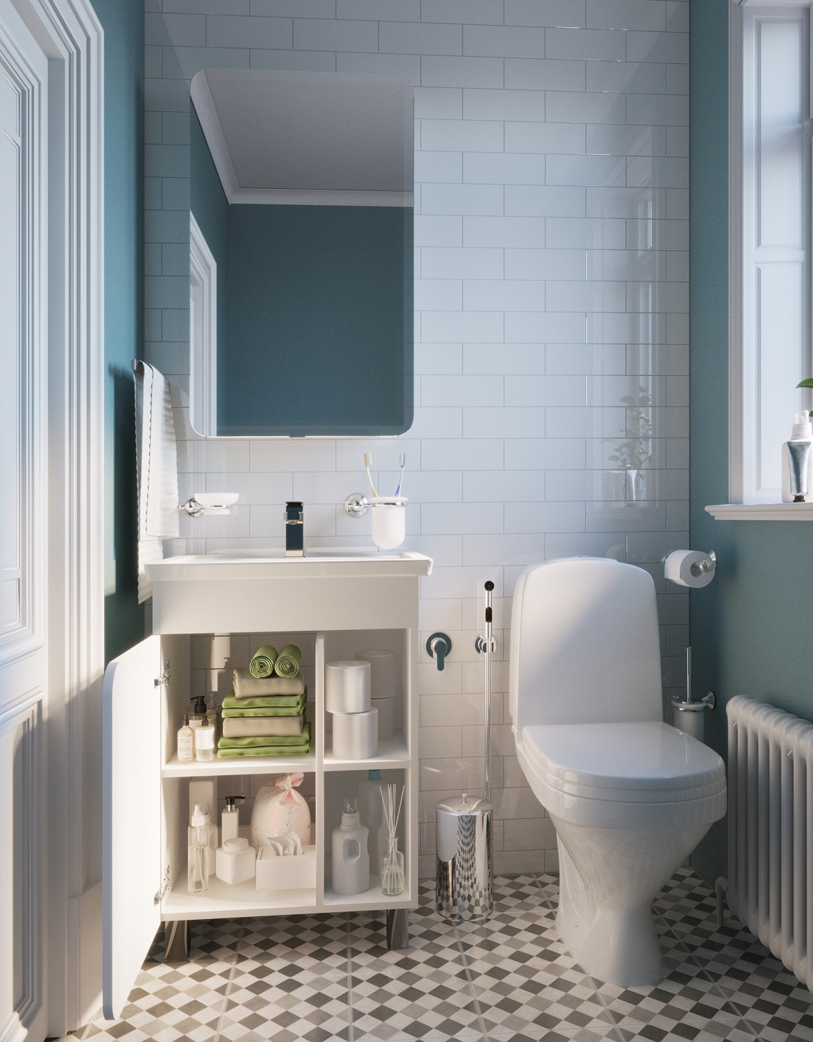 У76056 Тумба Nuvo 70Н 1д. Белый глянец 1 Marka NUVO  - Вид №3