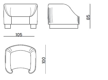Тканевое кресло с подлокотниками Bizzotto Italia Symphony-Infinity ARCH-00120233 - Вид №3
