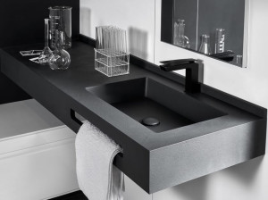 Прямоугольная раковина из Акрона© с держателем для полотенец