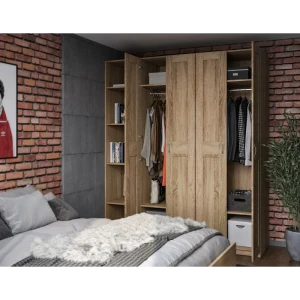 91341933 Шкаф для одежды Шведский стандарт Макс 2 двери 75x233x38 см ДСП цвет сонома STLM-1342351
