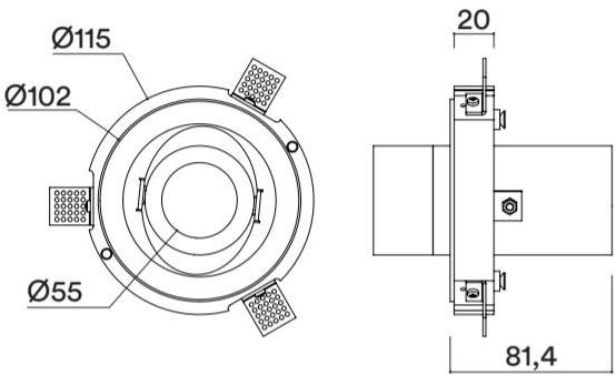HER Полувстраиваемый регулируемый светодиодный светильник  2262  - Вид №3