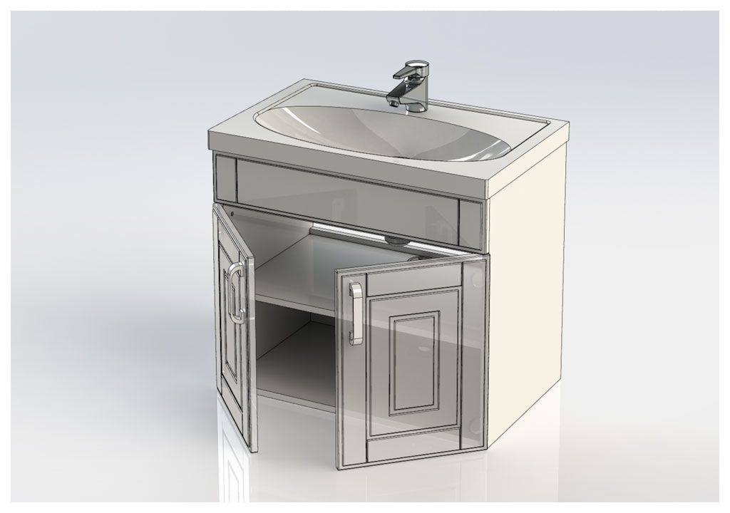 Тумба под раковину Aquanet Рондо 70 белый (2 дверцы) sun-id-275435 - Вид №4