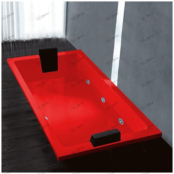 Ванна Gruppo treesse Quadra 181 V0717-SX-K красная с гидромассажем прямоугольная встроенная левая STDV0717SXK