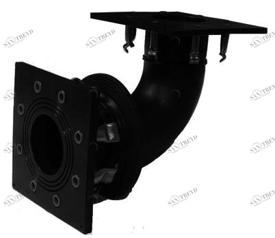 SANIT 692516 Настенный воздуховод PE, оцинкованный стальной лист 90 ° односторонний фланец / зажимное кольцо фольги, дюбель втулка 