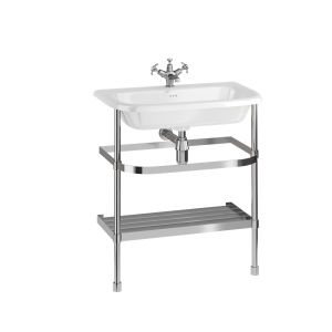 Burlington Большой умывальник с роликовым верхом и подставкой из нержавеющей стали Белый EB9E B9ES