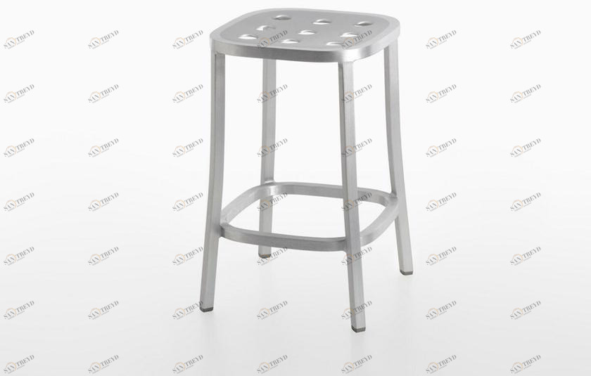 Emeco Низкий алюминиевый табурет с подставкой для ног 1 inch sun-id-1491714