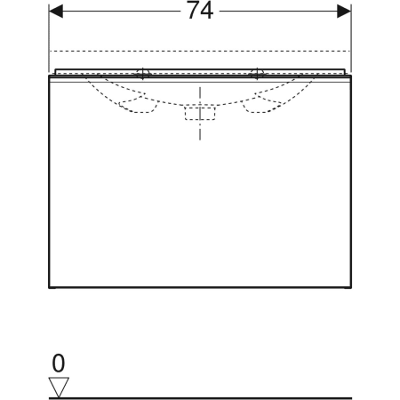 500.615.JK.2 Шкафчик для раковины Geberit Acanto, с одним выдвижным ящиком и одним внутренним выдвижным ящиком, с укороченным вылетом, с сифоном Geberit  - Вид №22