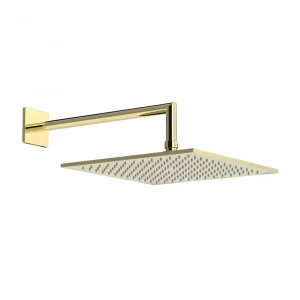 Graffio Душевая лейка квадратная 300 × 300 мм с круглым держателем 350 мм, квадратная розетка. GY843