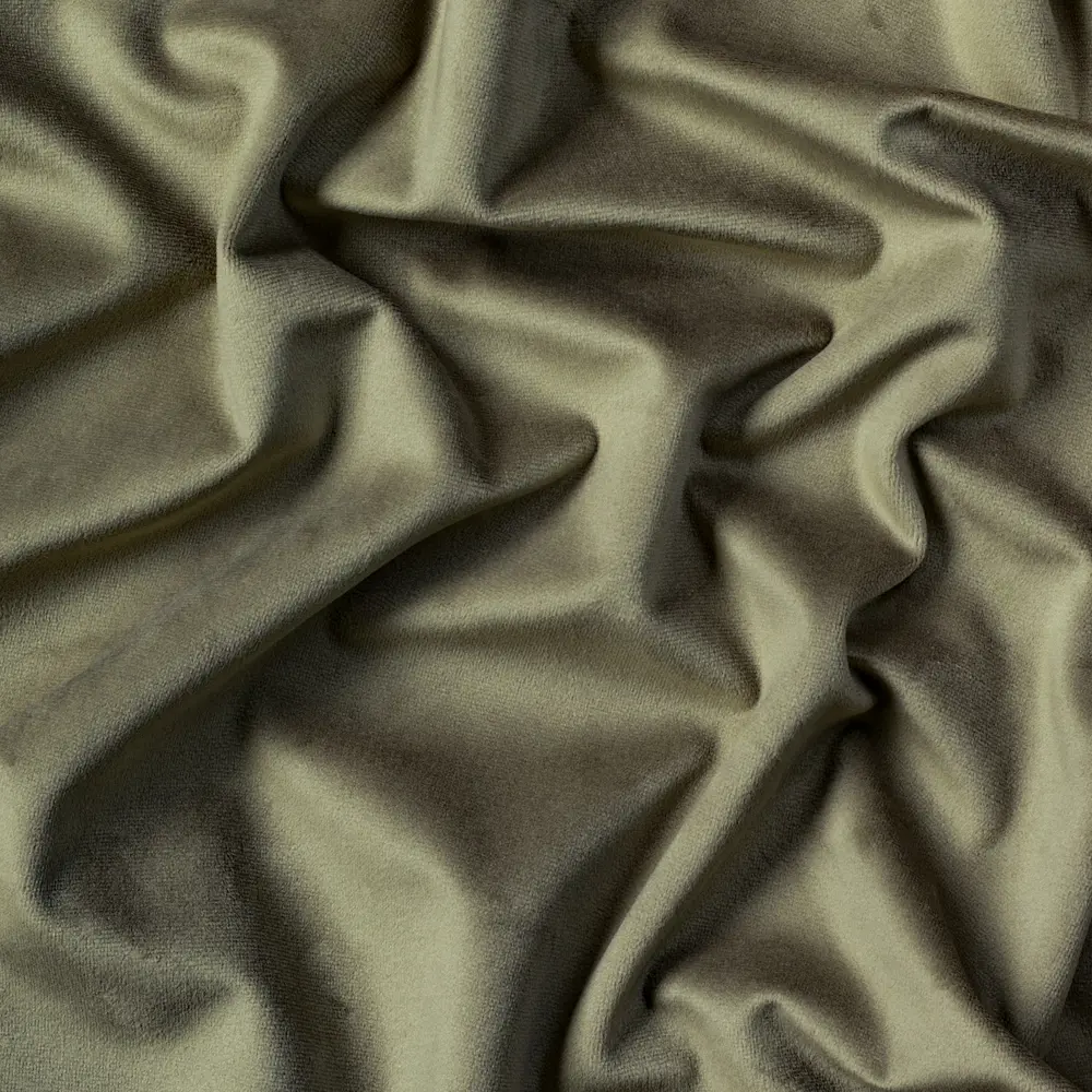 Ткань 1 м/п бархат 300 см цвет серо-зеленый GARDEN STLM-2169698 - Вид №2