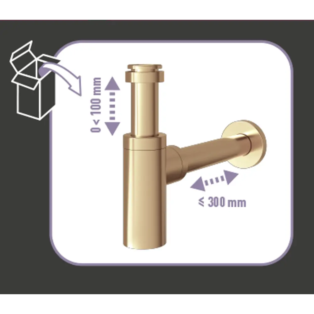 Сифон для раковины MONLID бутылочный золото 32 мм 89374484 STLM-1569247 - Вид №4