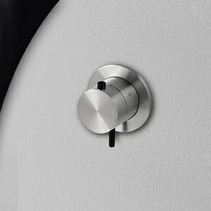 Термостат для душа матовая сталь с черной ручкой Toki Radomonte TER51SCIL12