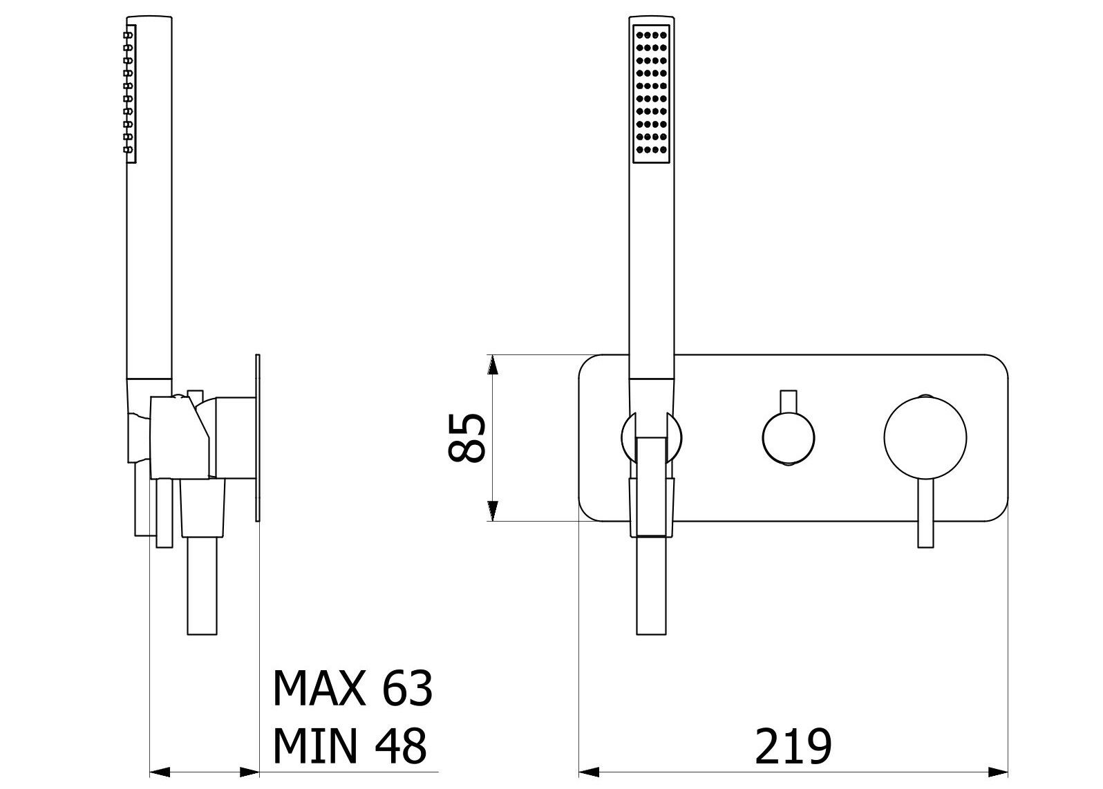 Встраиваемый смеситель для душа с ручным душем IB Milano Torino ARCH-00073595 - Вид №10