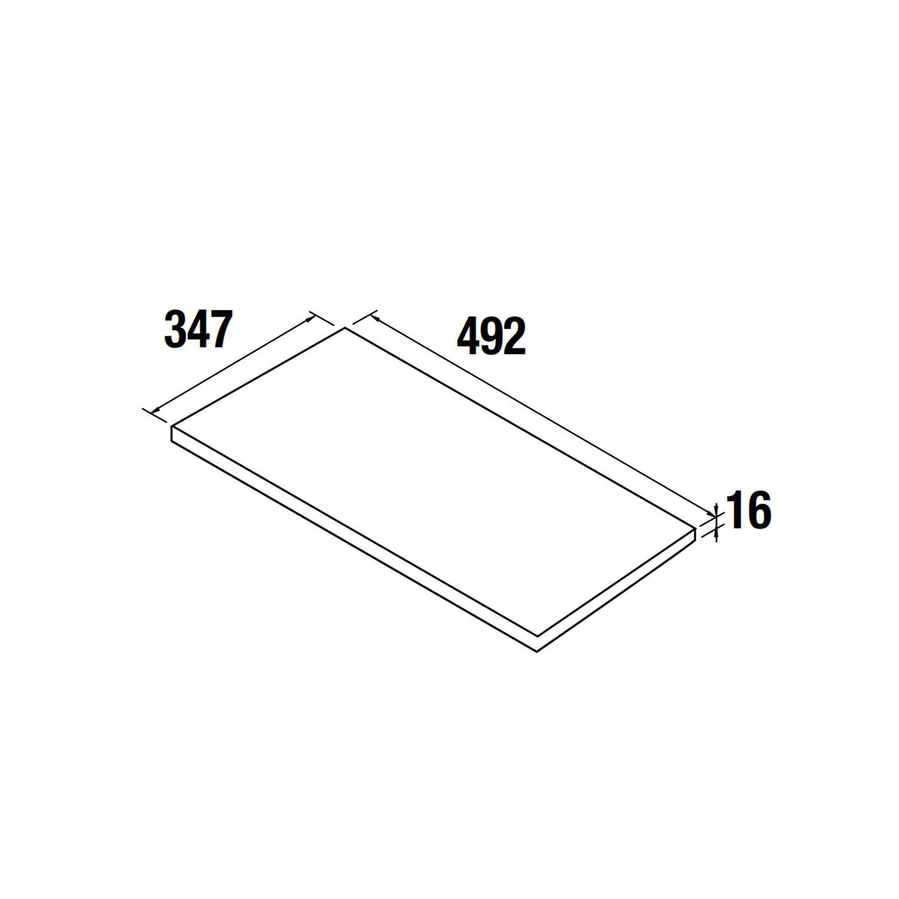 24347 SALGAR Полка АЛЬЯНС глубиной 40 GLOSS WHITE 492 x 347 x 16 мм  - Вид №1