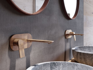 Однорычажный настенный смеситель для раковины с пластиной