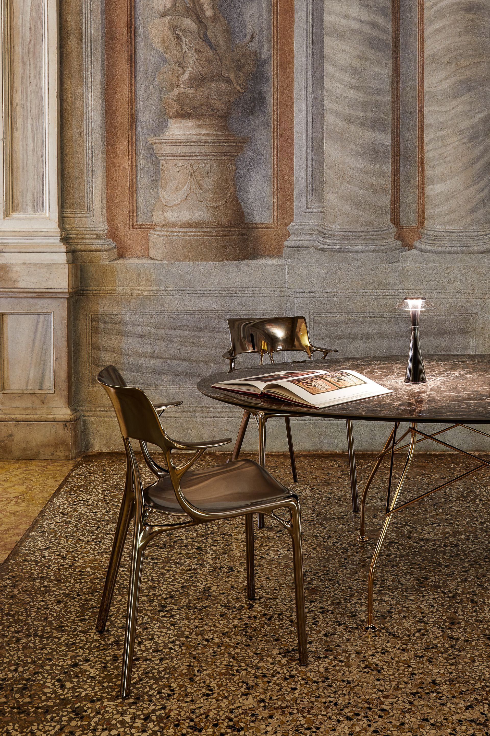 Овальный обеденный стол из керамогранита Kartell GLOSSY ARCH-00030518 - Вид №3