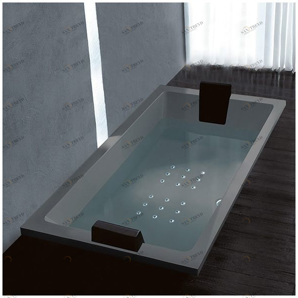 Ванна Gruppo treesse Quadra 181 V071C-DX-SE серая с аэромассажем прямоугольная встроенная правая STAV071CDXSE