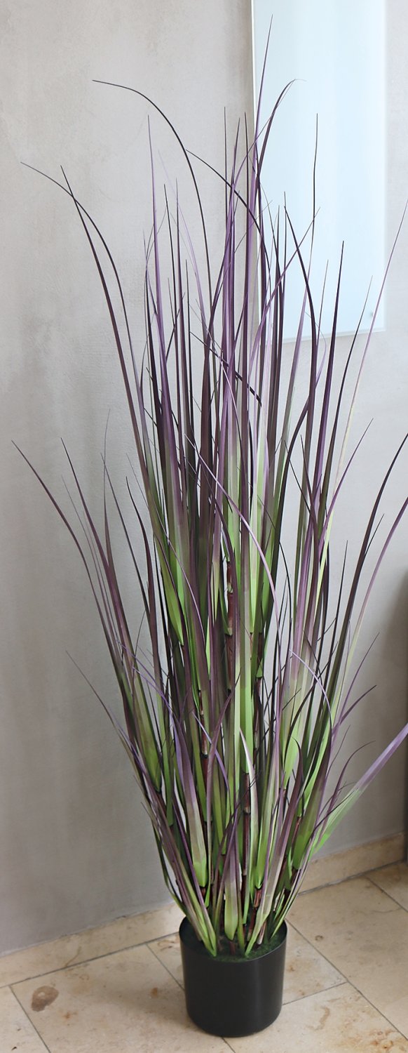 4551 805 a3 Кустарник имитация травы, горшечный, 150см, зелено-розовый H-andreas  - Вид №3