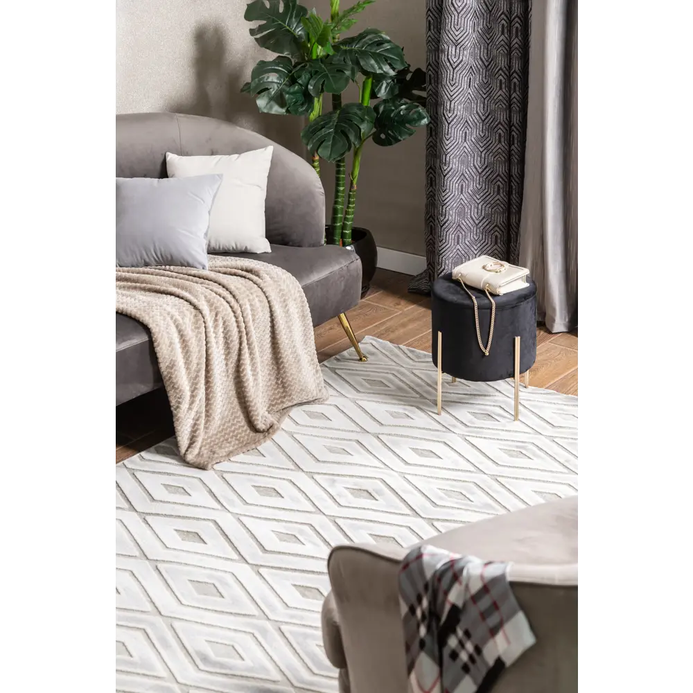 Ковер полипропилен Элис 91E 100x200 см цвет серый CTIM STLM-2171383 - Вид №4