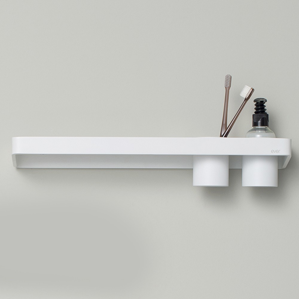 EVBR450DXBEVER Life Design Полка и полотенцедержатель 45 см со стеклом - Brunt Brunt Непрозрачный белый - Вид №3