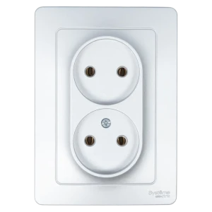 Розетка двойная встраиваемая Systeme Electric Blanca 16 А без заземления цвет алюминий 86728860 STLM-2185403