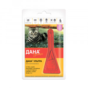 ПР0058657 Капли для кошек Дана ультро (более 4кг), 0,64мл 1 пипетка Apicenna