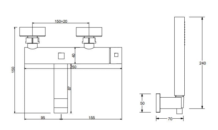 Латунный встраиваемый смеситель для душа с переключателем QD Magistro Lab Swanky ARCH-00106479 - Вид №2