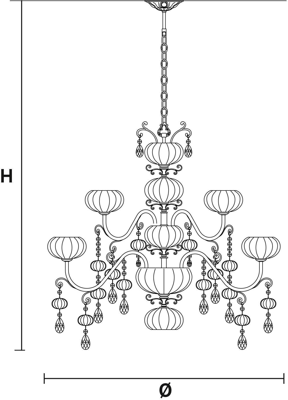Masiero Люстра из металла с кристаллами накаливания Globe sun-id-1428098 - Вид №2
