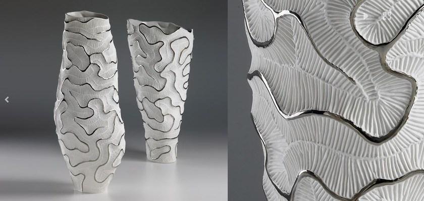 Fos Ceramiche Ваза из фарфора и платины Fossilia Fv-12p - Вид №1