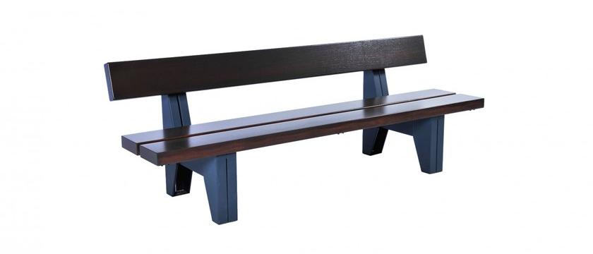 Euroform W Деревянная скамейка со спинкой Block 90, 90l, 90d - Вид №2