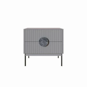 Тумба с двумя ящиками 61х64 см светло-серая Alto BRAGIN DESIGN LIVING 00-3862451 Серый