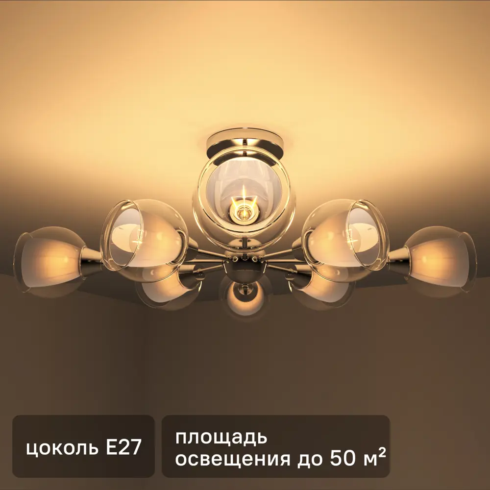 Люстра потолочная Ritter Parma 52517 2 8 ламп Е27 цвет хром STLM-2144045