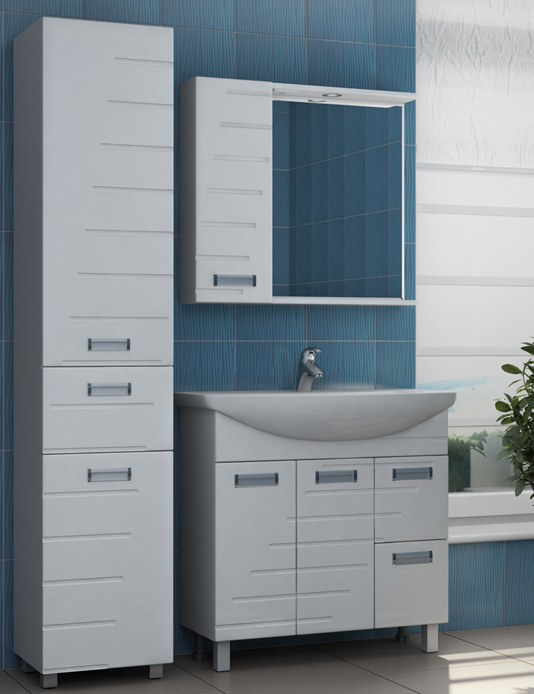 Зеркало Diana 800 левый со спотом800⨉150⨉700 мм белый VIGO sun-id-664533 - Вид №2