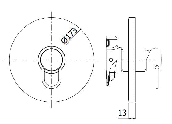 Встраиваемый однорычажный смеситель для душа RUBINETTERIA PAFFONI Joker ARCH-00049857 - Вид №2