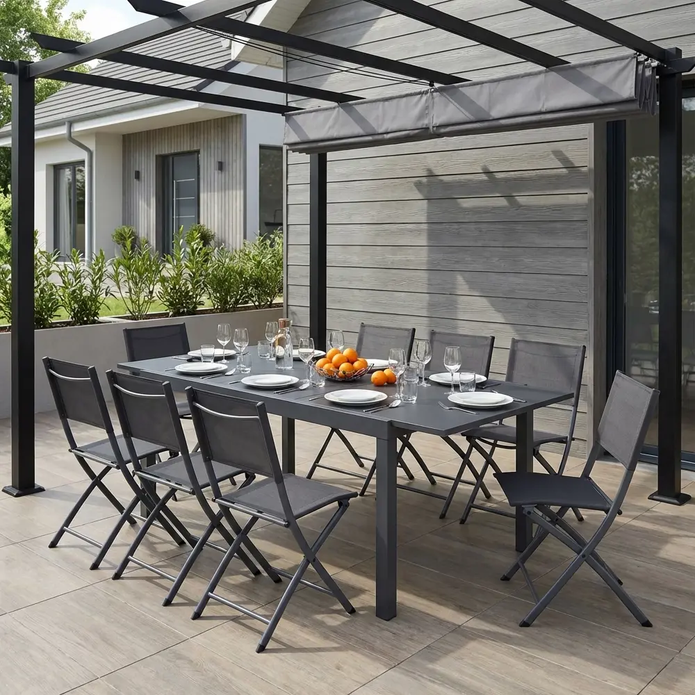 Стул садовый складной BEGINIA Lama 42x52 см сталь серый STLM-2158497 - Вид №11