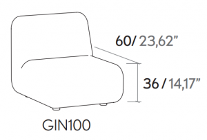 089181 Кресло без подлокотников GIN Punt Mobles Gin
